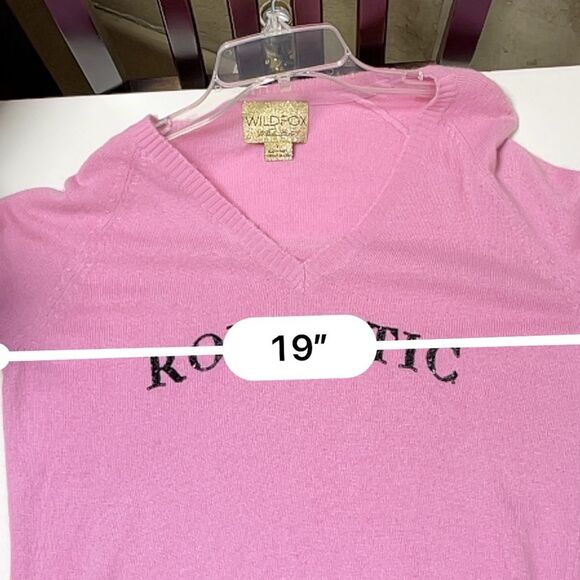 WildFox White Label Angora Blend V Neck Romantic Pink Sweater L - Picture 10 of 11